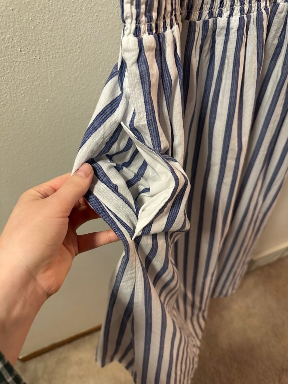 Everlane Blue and White Striped Midi Sundress - Picture 5 of 9
